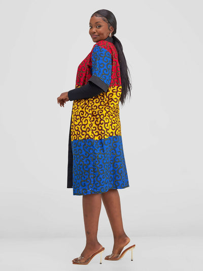 Bold N Chic Ankara Kimono - Red - Shopzetu