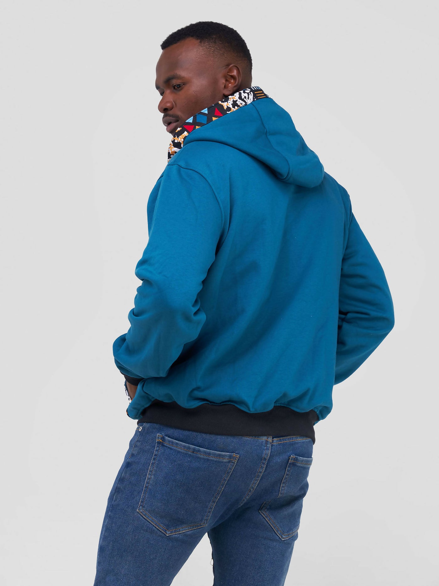 Khay Designs Denim Bomber Jacket - Blue