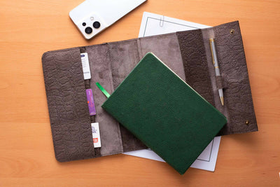 Eden Leather Executive Notebook Cover - Printed Mocca - Shopzetu