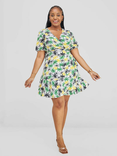 Lizola Daraja Wrap Dress - Floral - Shopzetu