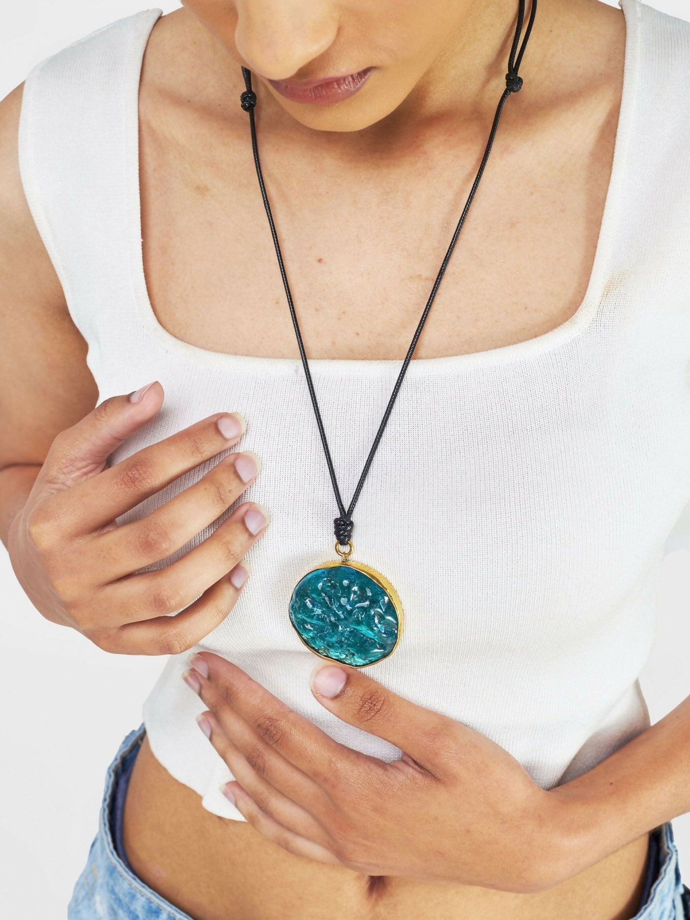 Kijivu Creatives Milima Necklace - Blue - Shopzetu