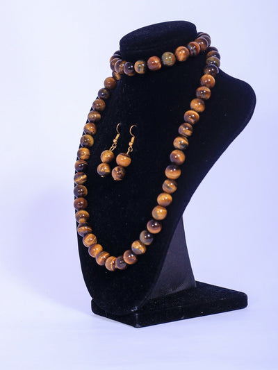 Closet Beaded Necklace - Brown - Shopzetu