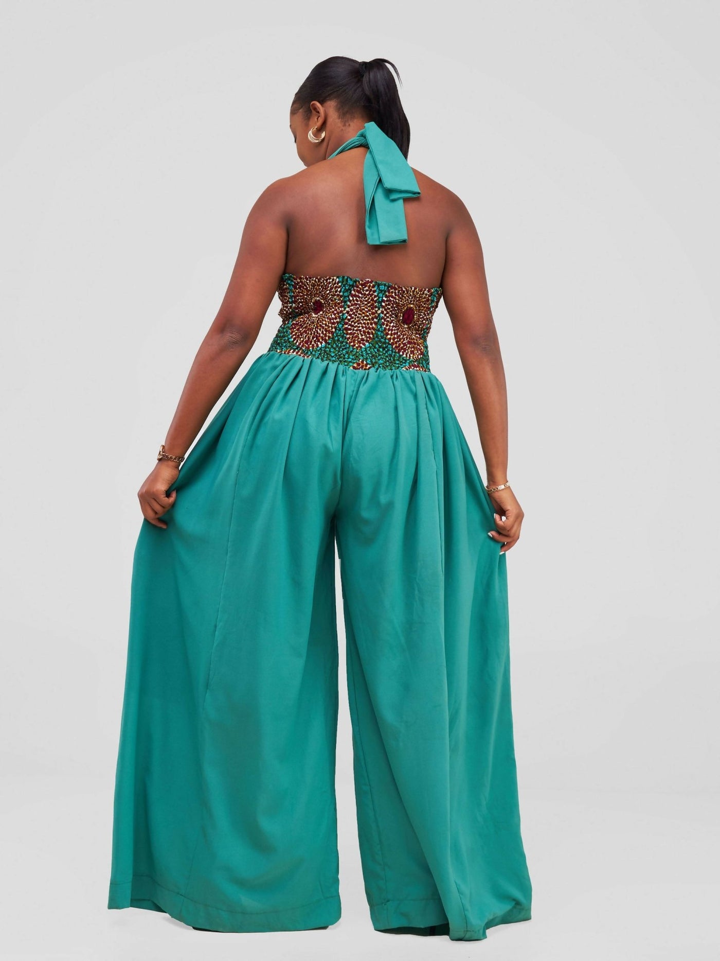 Nefpatra Africa Haley Jumpsuit - Turquoise - Shopzetu