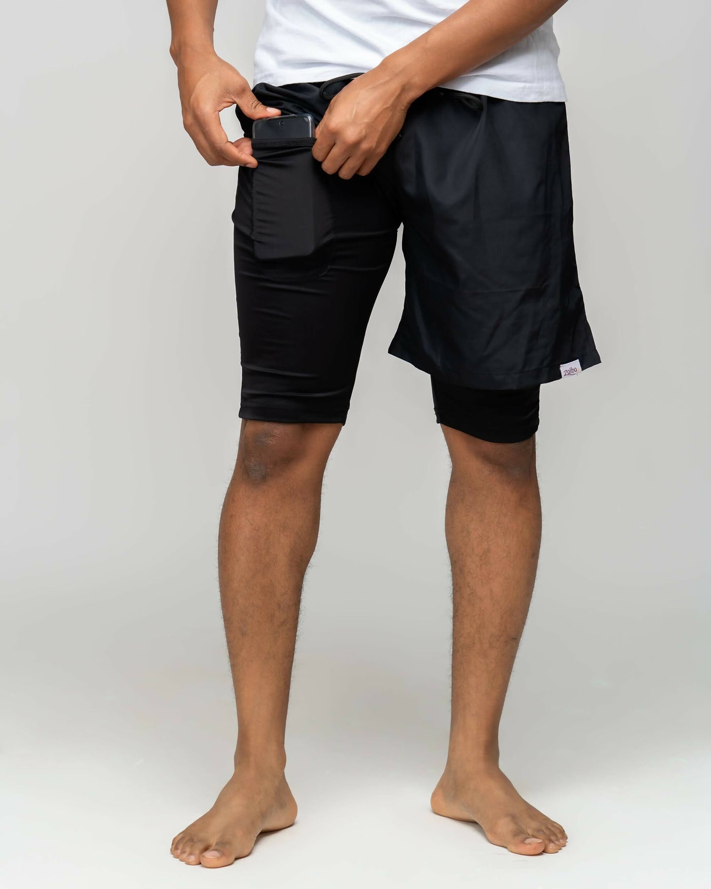 Modest Workout 2in1 Short Shorts - Black - Shopzetu