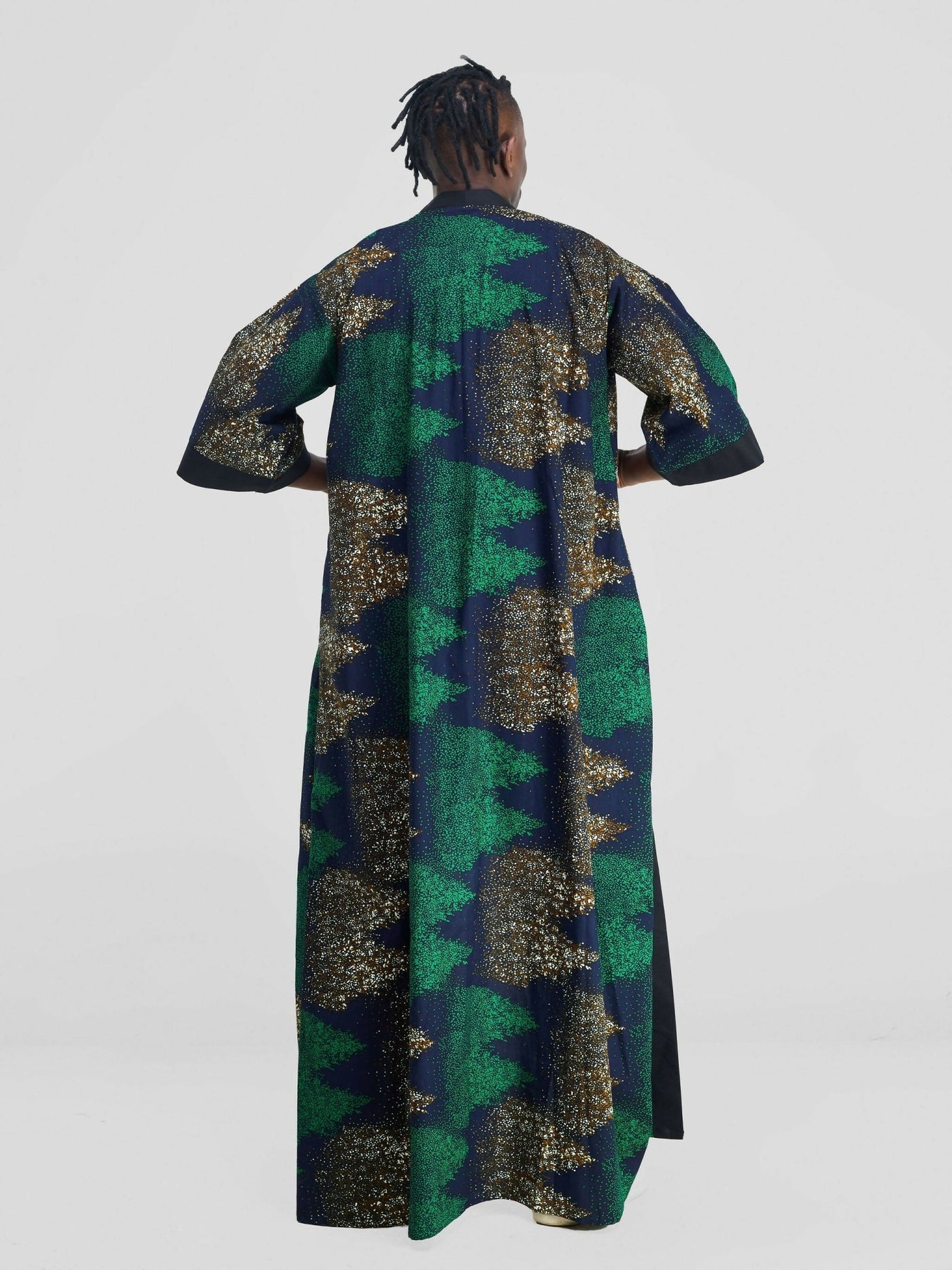 Simbaress Mkuu Long Kimono - Black / Green / Navy Blue - Shopzetu