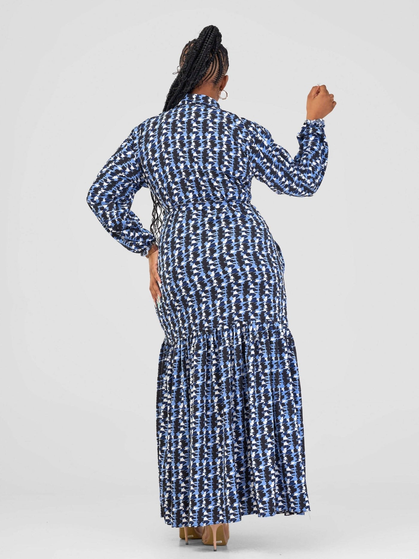 Phyls Collections Atieno Dress - Blue Print - Shopzetu