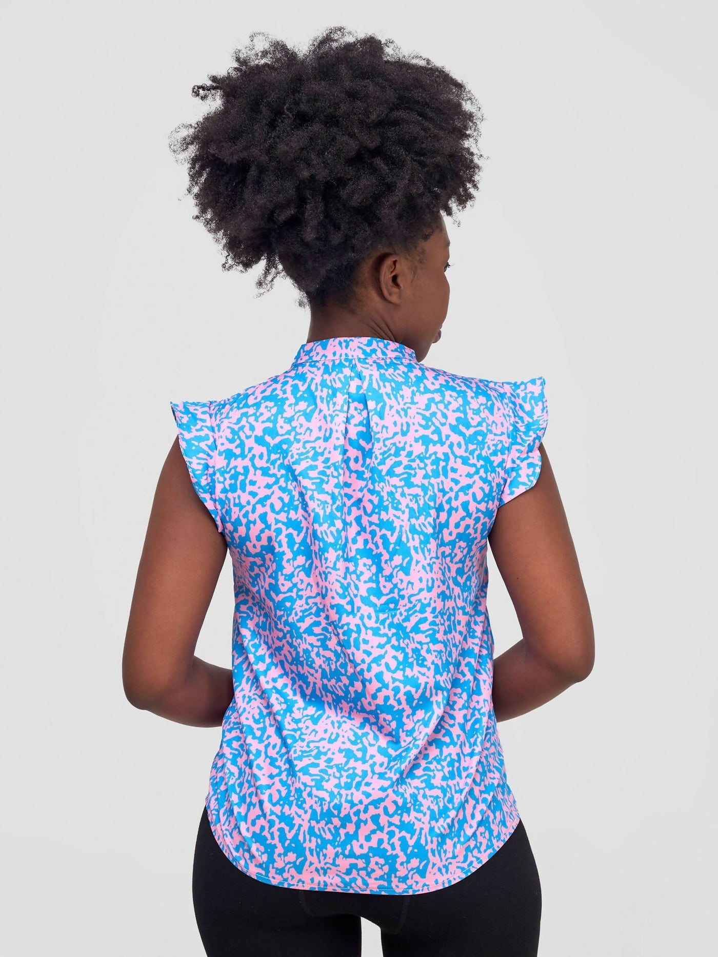 The Fashion Frenzy Printed Tie Top - Blue - Shopzetu