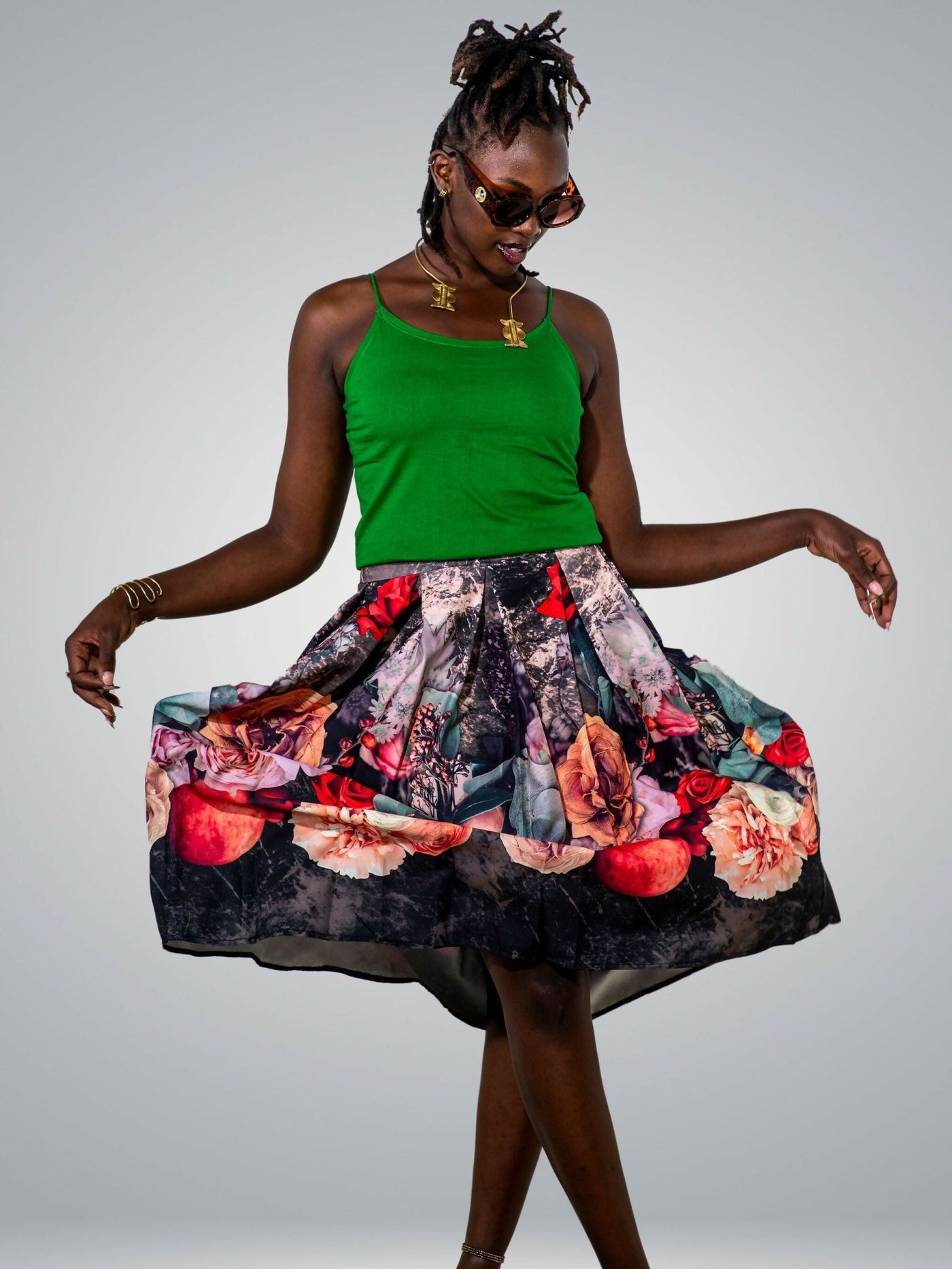 The Innovators Closet Round Skirt - Floral - Shopzetu