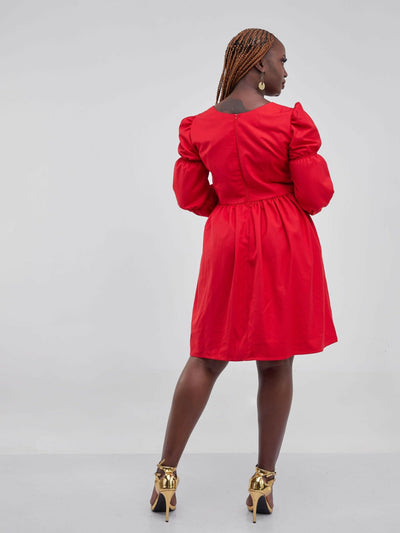 Izulu Mzinga Dress - Red - Shopzetu