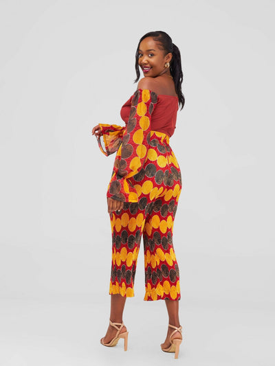 Nefpatra Africa Ankara Jumpsuit - Orange - Shopzetu