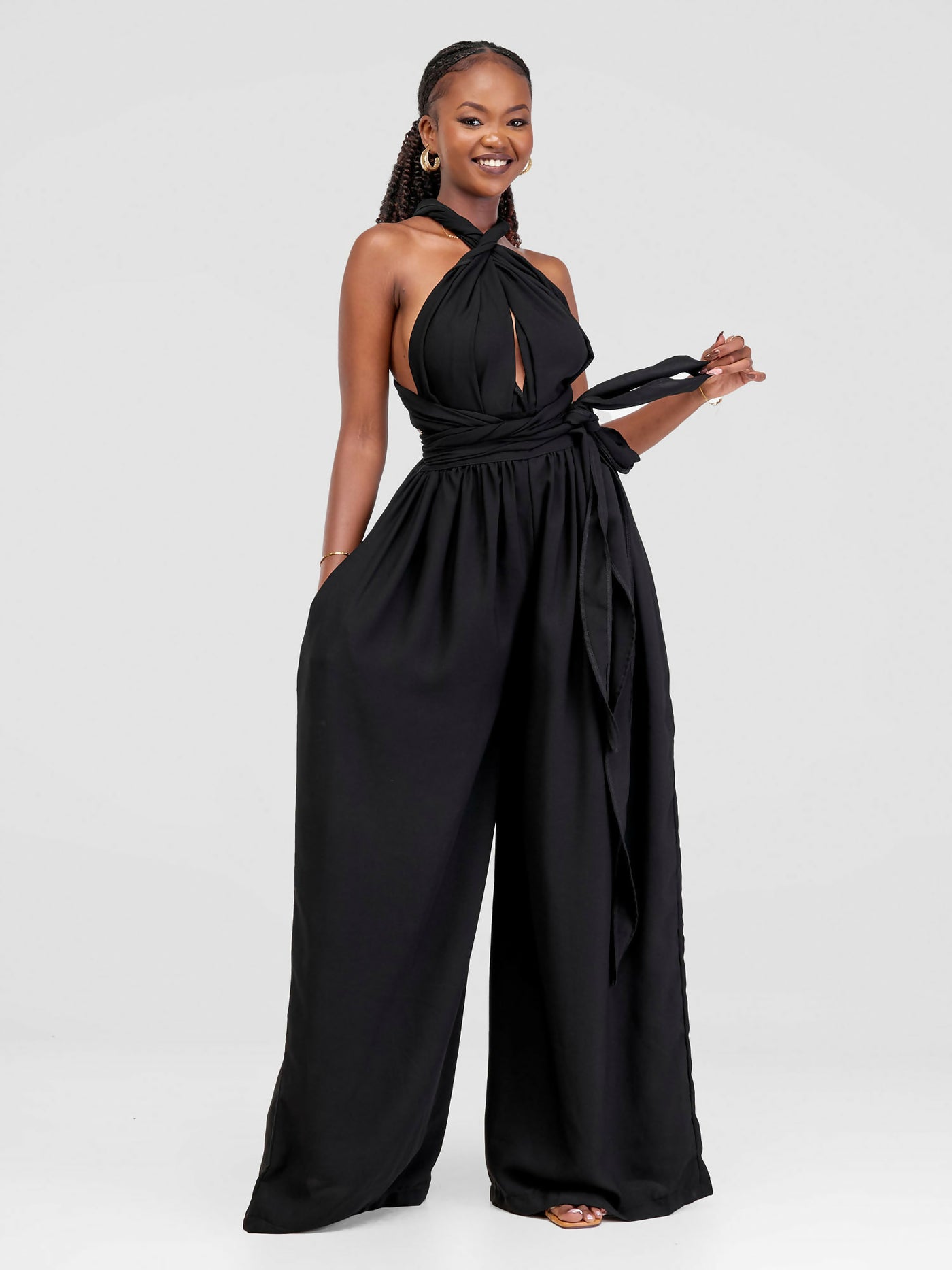 African Yuva Juba Infinity Jumpsuit - Black