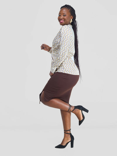 Silk House Collection Mali Skirt - Brown - Shopzetu