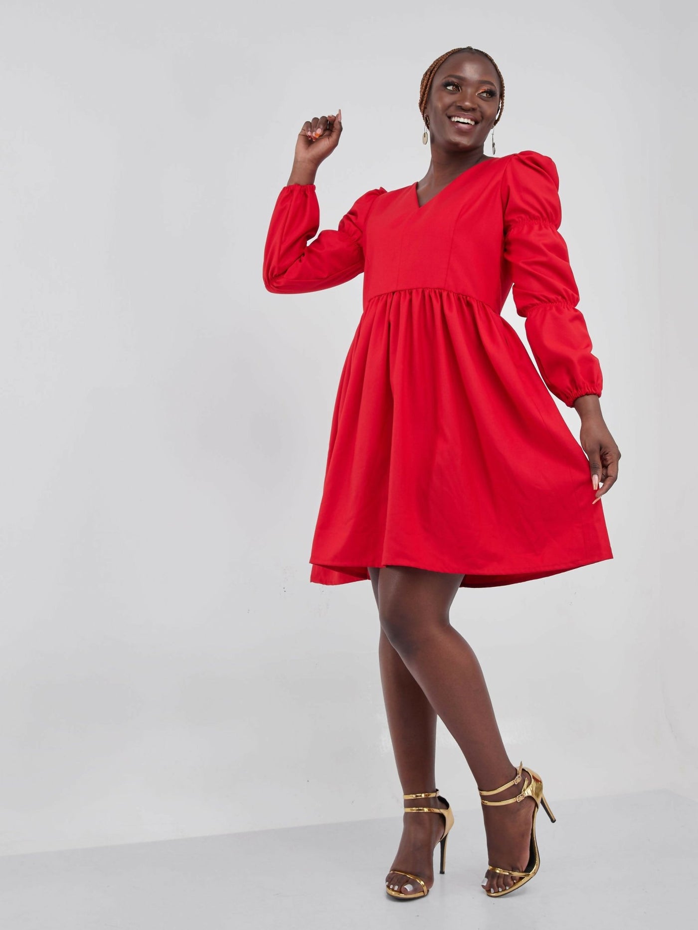 Izulu Mzinga Dress - Red - Shopzetu