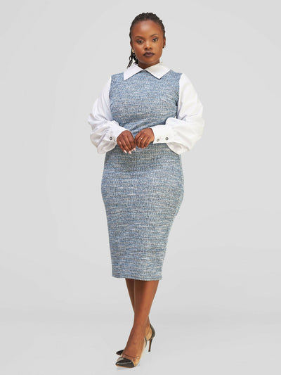 Salok Havilah Wear Aviv Dress - Blue Print - Shopzetu