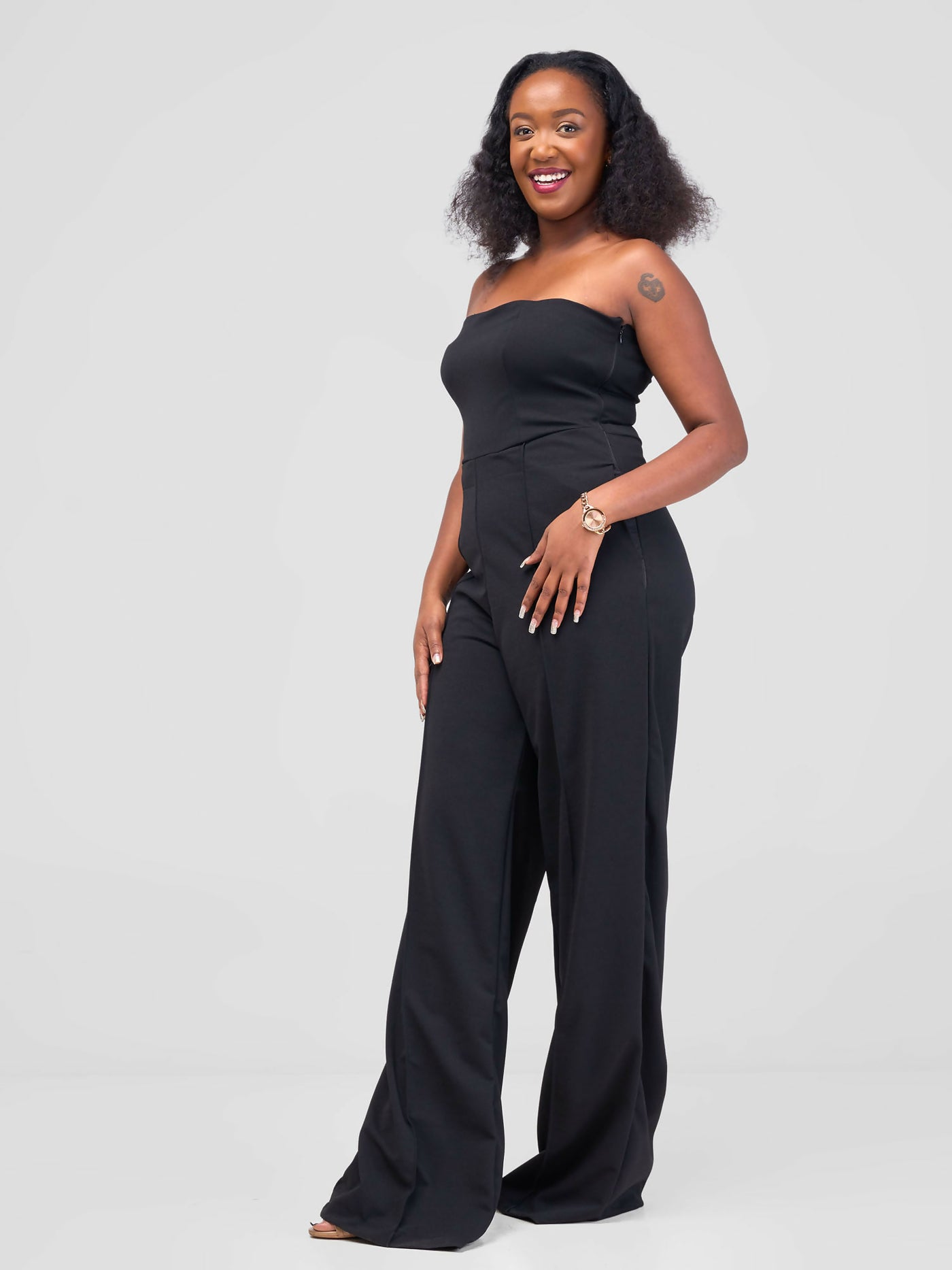 La Flor Apparel Viola Strapless Jumpsuit - Black