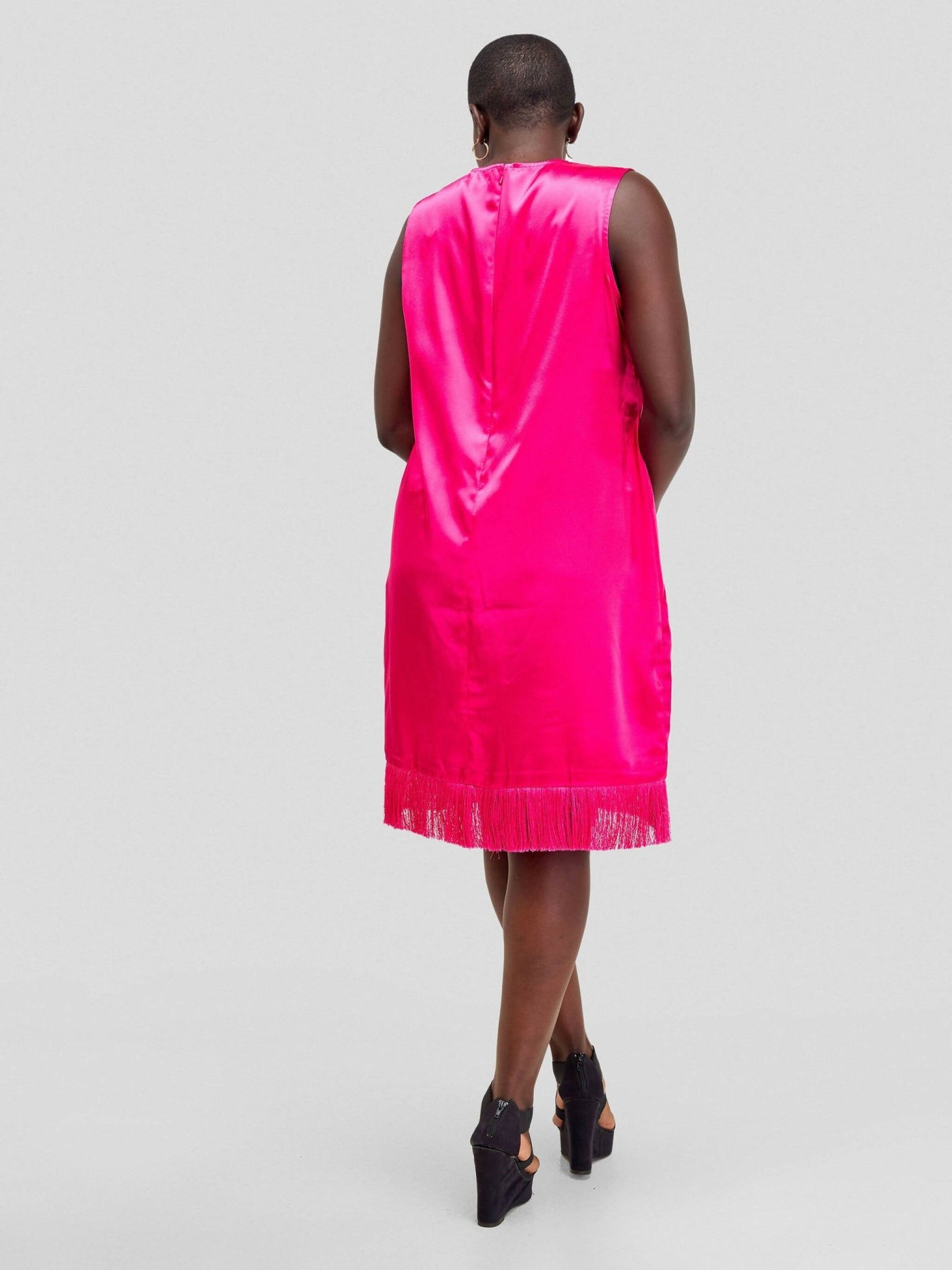 Fauza Design Tassel Dress - Fuschia - Shopzetu