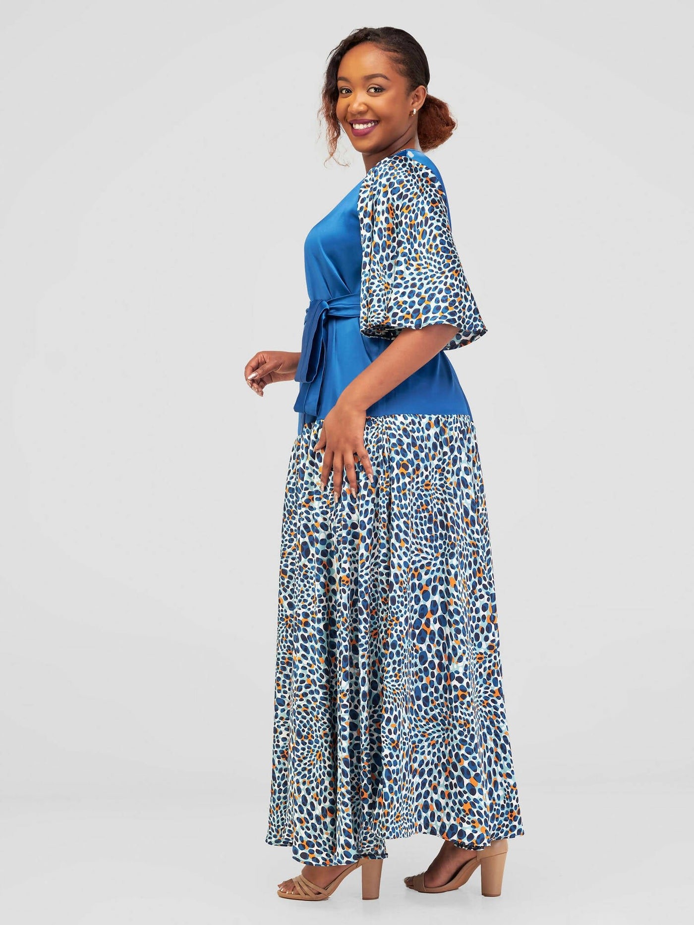 Mariste Rich Aunt Dress - Blue Floral - Shopzetu