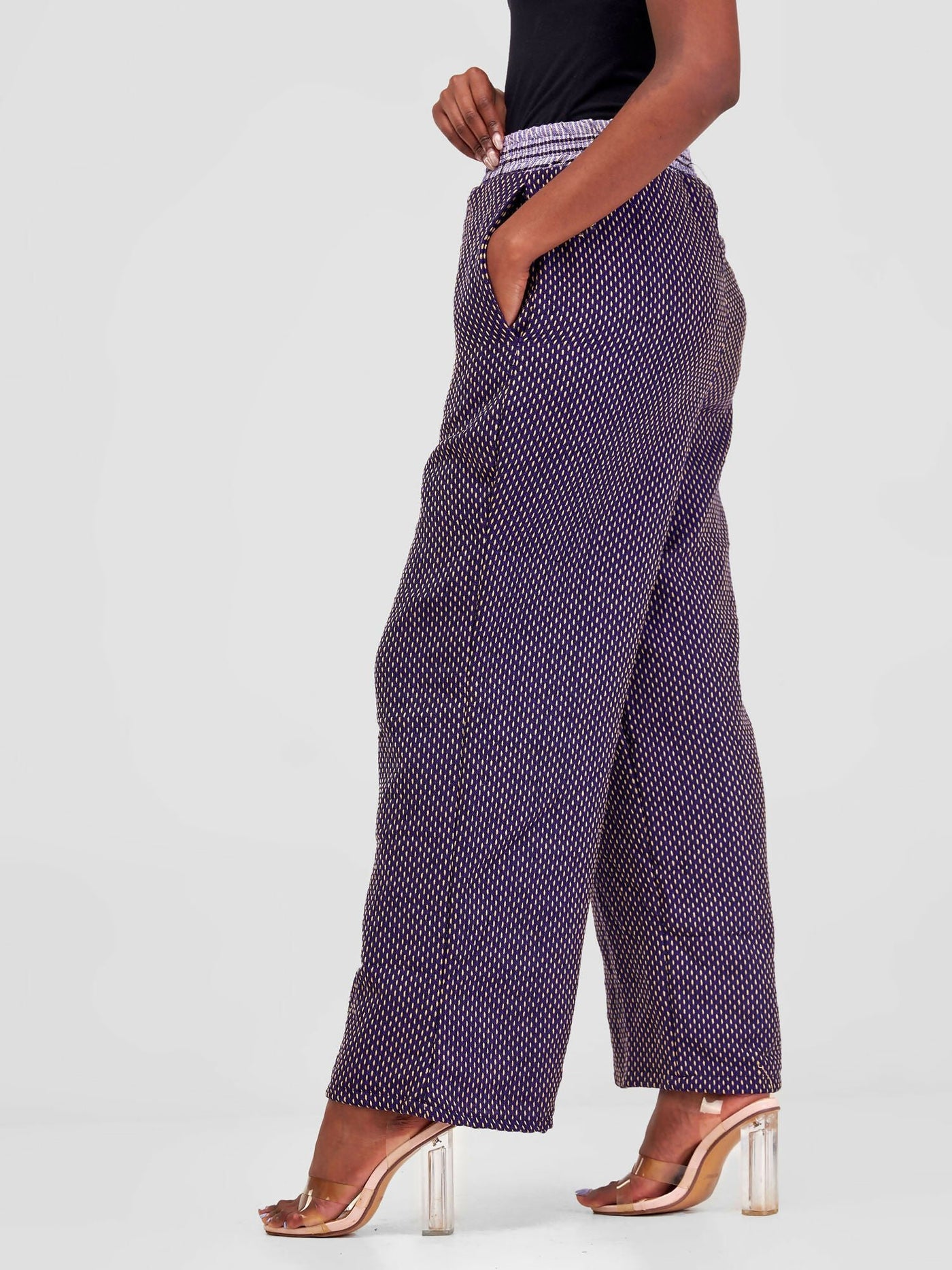 Liquid Lemn Wide Leg Lounger Palazzo Pant - Purple - Shopzetu