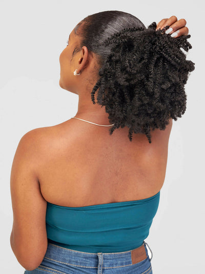 Palm Cosmetics 4c Kinky Curly Ponytail Hair Extension - Black - Shopzetu