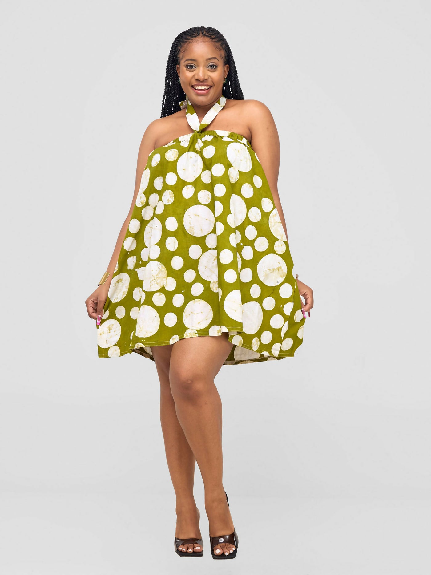 Inroses Hub Batik Dress - Olive Green