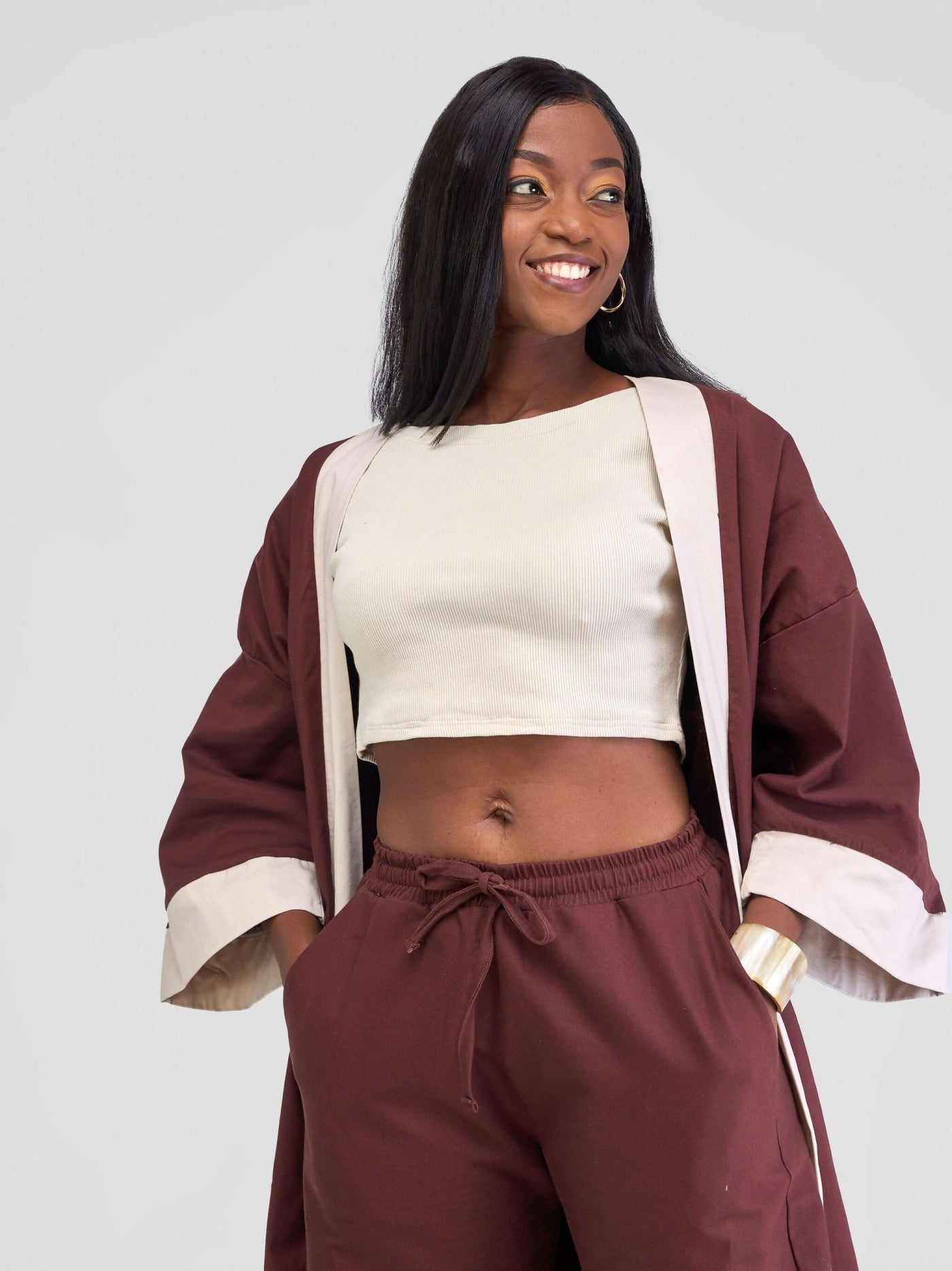 Zia Africa Phenomenal Woman Pants Only - Brown - Shopzetu