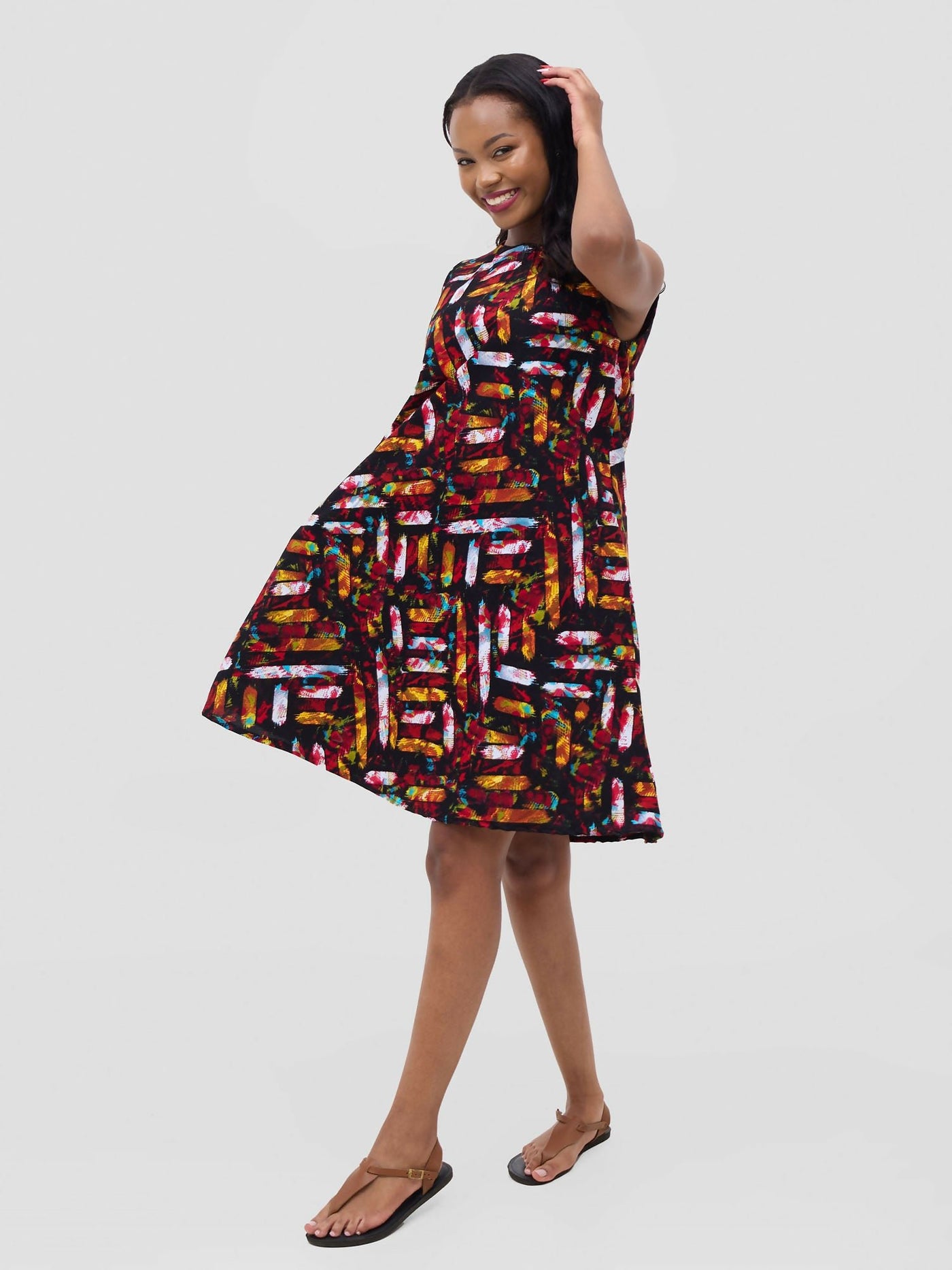 Elgon Shift Dress - Ankara - Shopzetu