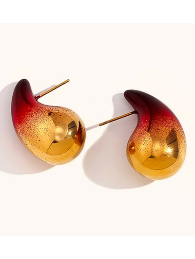 Her Essence Baila Studs – Gold / Red - Shopzetu