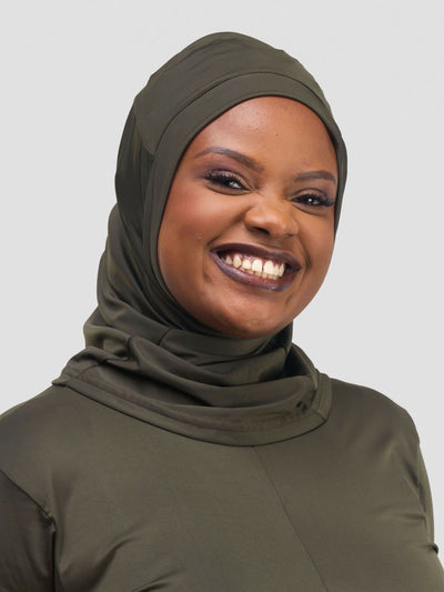 Zaiba Creations Modest Workout Sports Hijab - Olive Green - Shopzetu