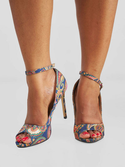 Modern Shop Collection Floral Peep Toe High Heel - Floral - Shopzetu