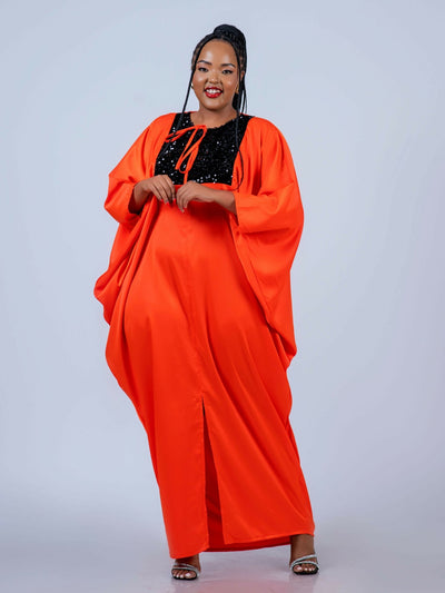 Plainchic Zeki Kaftan Dress – Burnt Orange - Shopzetu