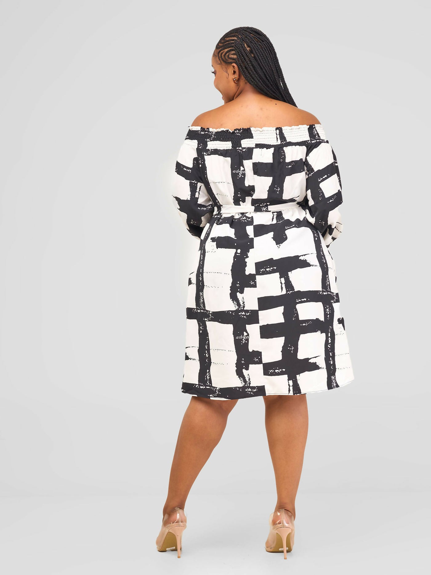 Salok Havilah Entebbe Shift Dress - Black / White Print