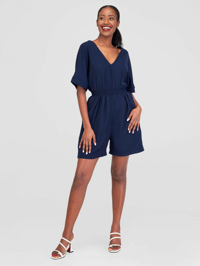 Purple Thread Rossa Romper - Navy Blue - Shopzetu