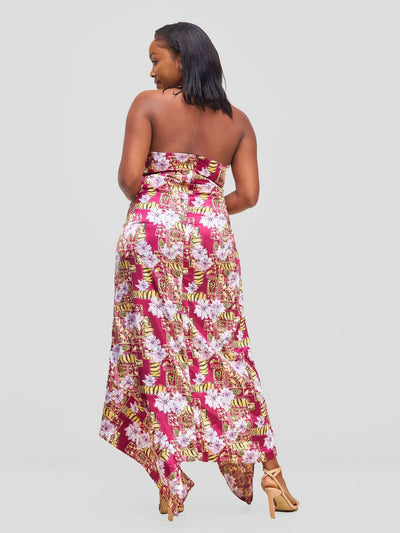 Stella Customized Kenya Backless Dress - Ankara Print - Shopzetu