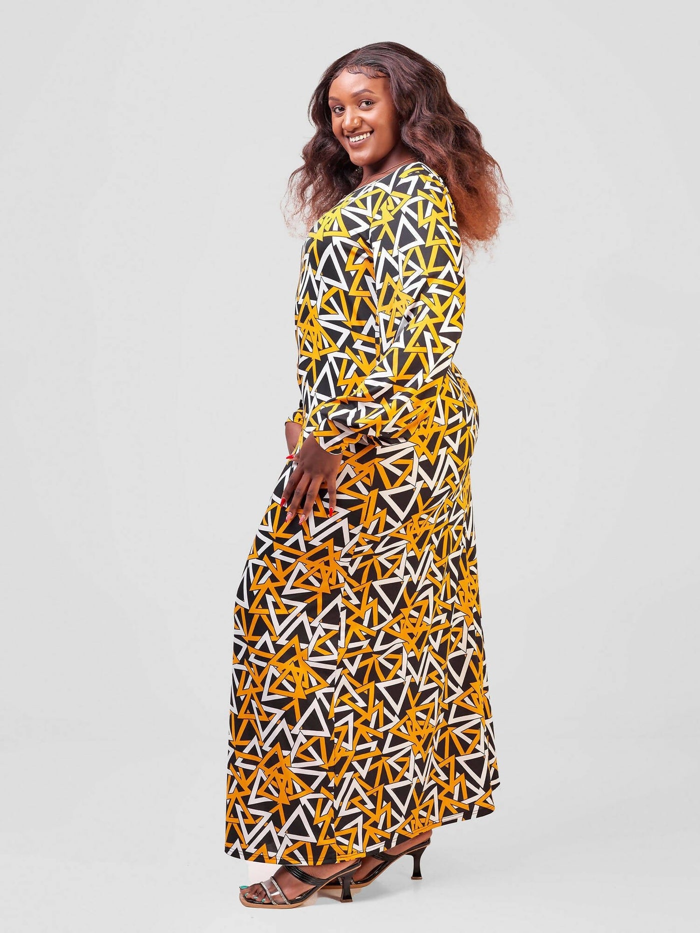 Salok Havilah Yuka Dress - Mustard Print - Shopzetu