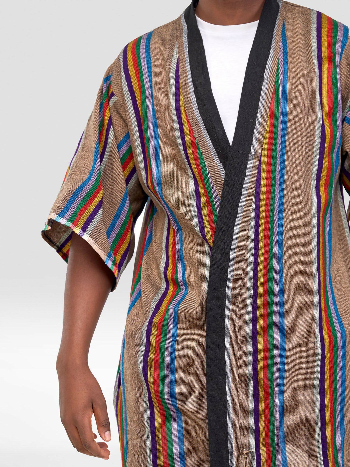 Liquid Lemn Rainbow Mistari Short Kimono - Multicolored - Shopzetu