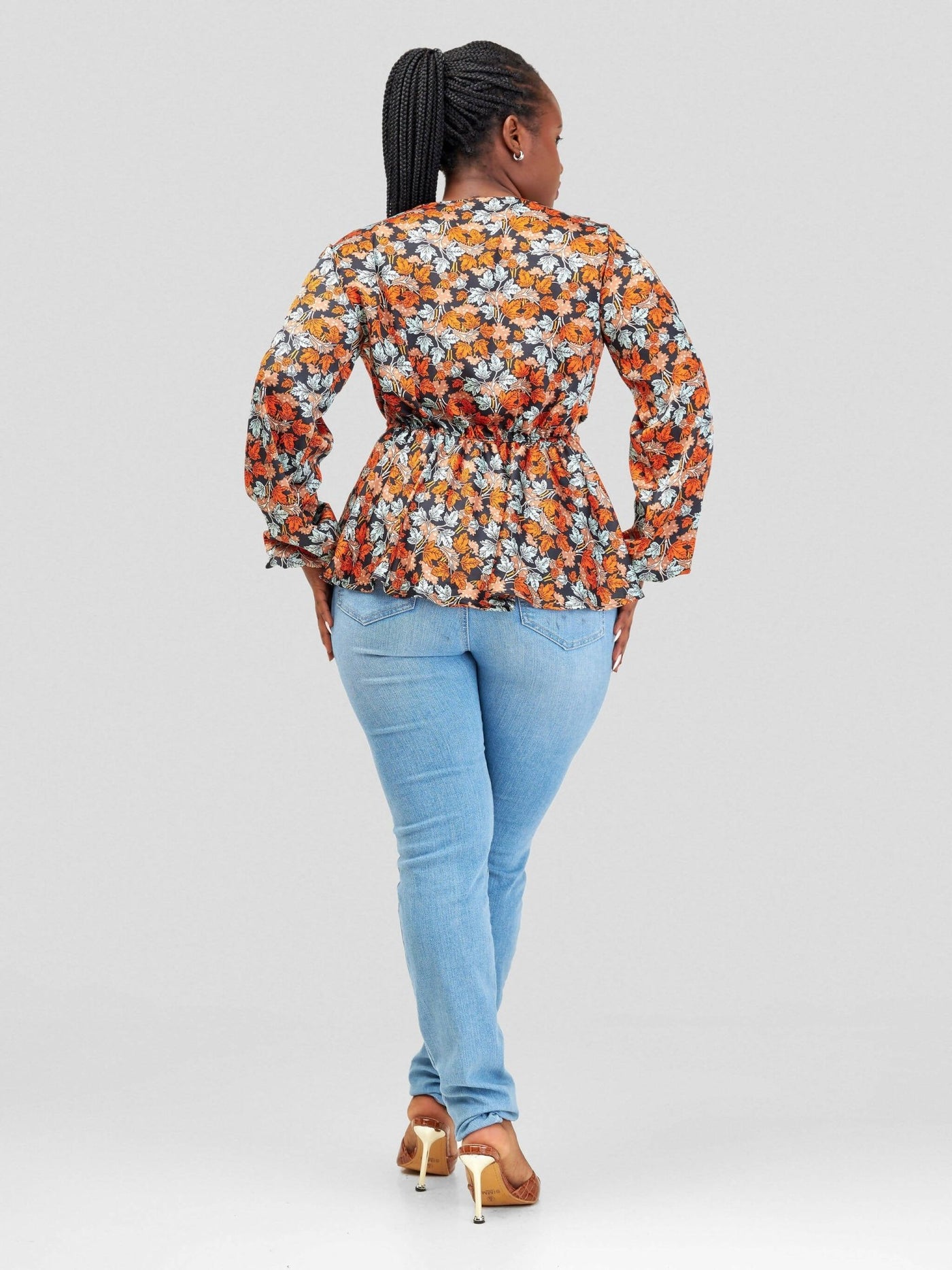 Silk House Collection Zoella Top - Orange Print - Shopzetu