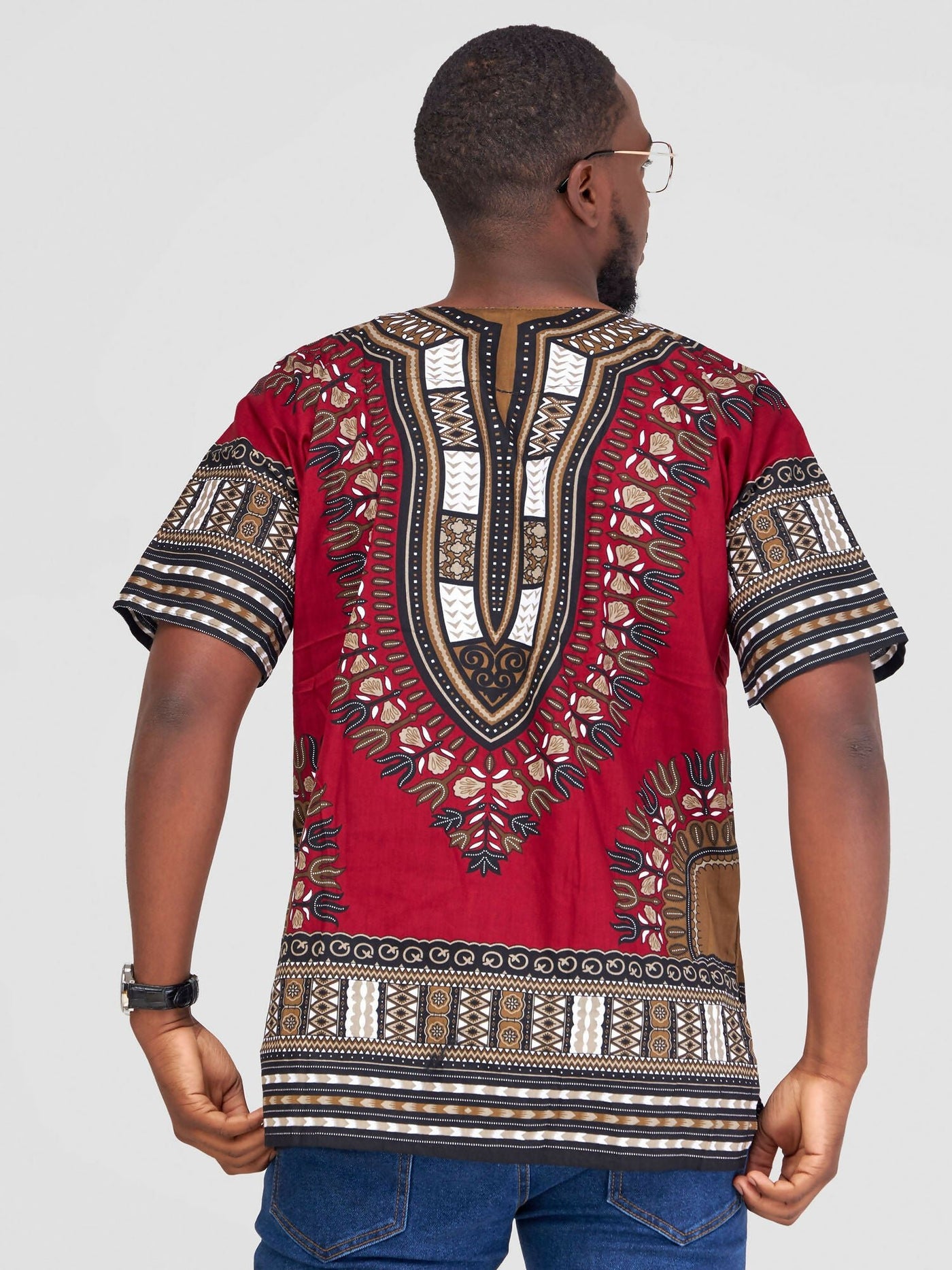 Ankarated Melo Dashiki Shirt - Maroon - Shopzetu