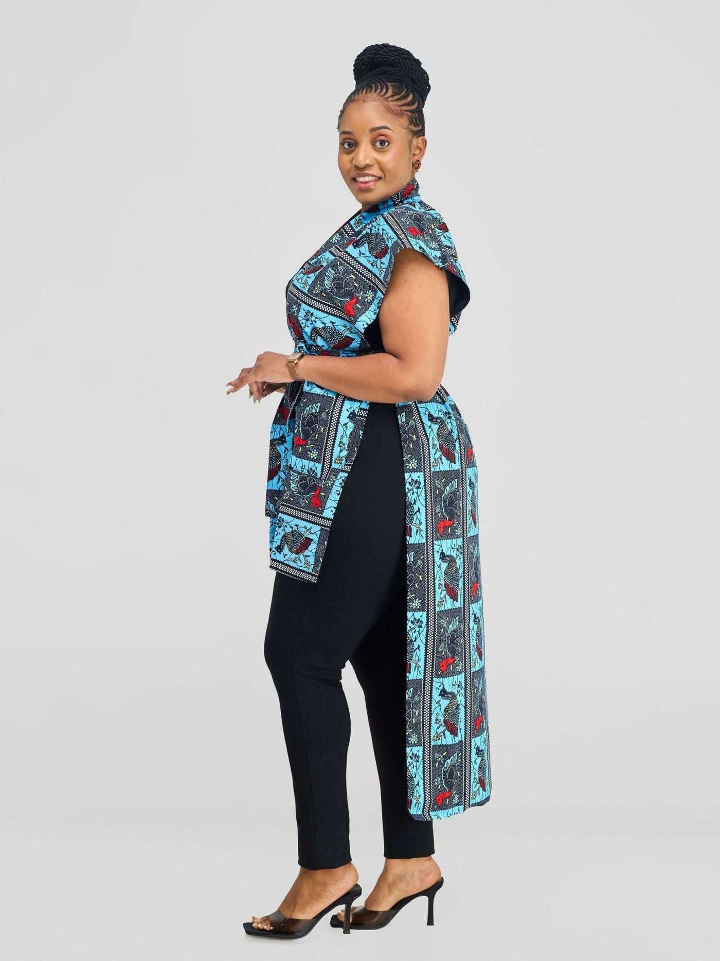 Simbaress Ndege Midi Kimono - Blue - Shopzetu