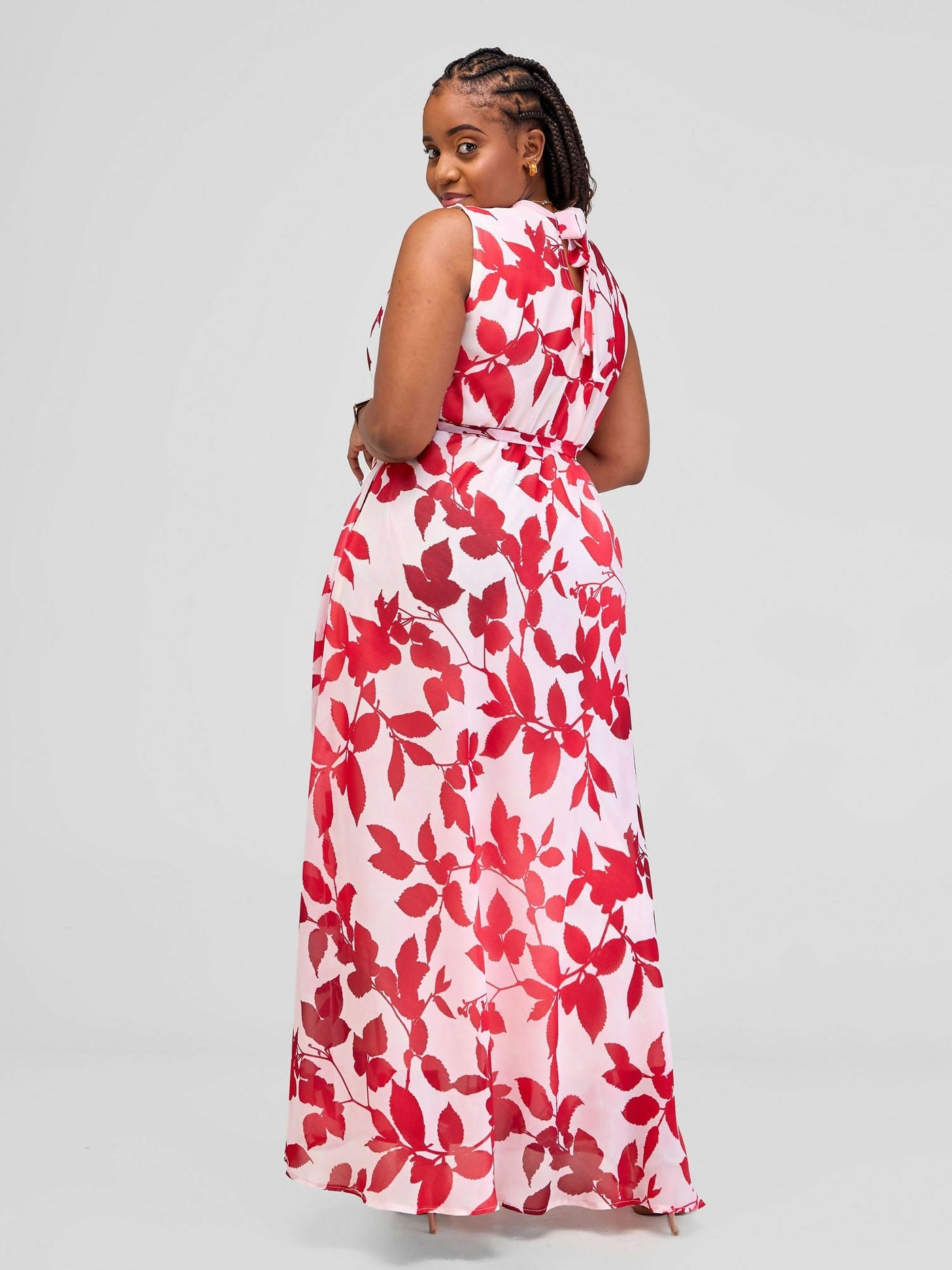 Kakiba Collections Grace Dress - Red / White Print - Shopzetu