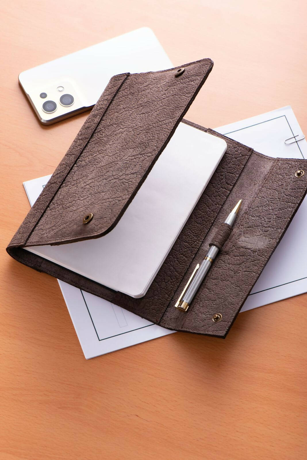 Eden Leather Executive Notebook Cover - Printed Mocca - Shopzetu