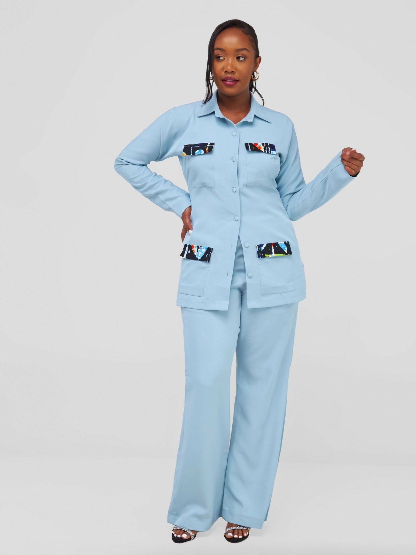 Nefpatra Africa Marvis Suit Set - Blue - Shopzetu