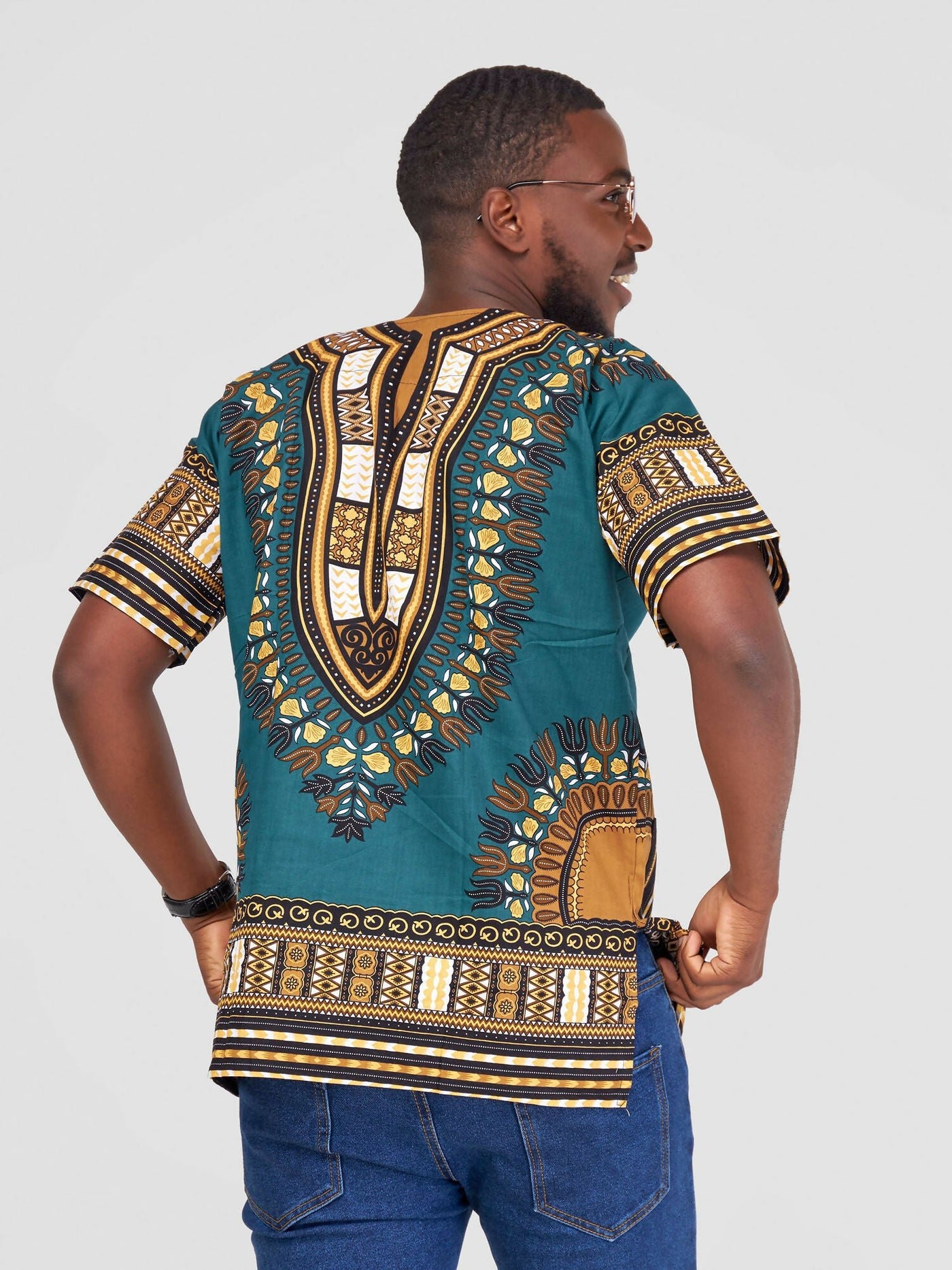 Ankarated Melo Dashiki Shirt - Emerald Green - Shopzetu