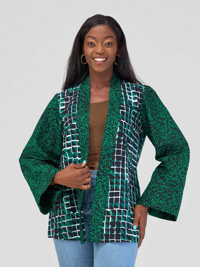 Marumara Creations Kijani Half Kimono - Green - Shopzetu