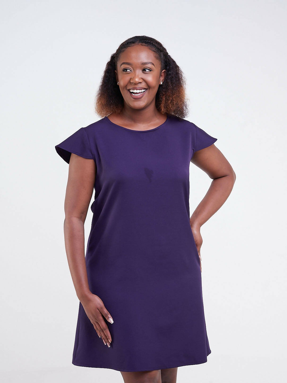 Perfect Treasures Basic Shift Dress - Purple - Shopzetu