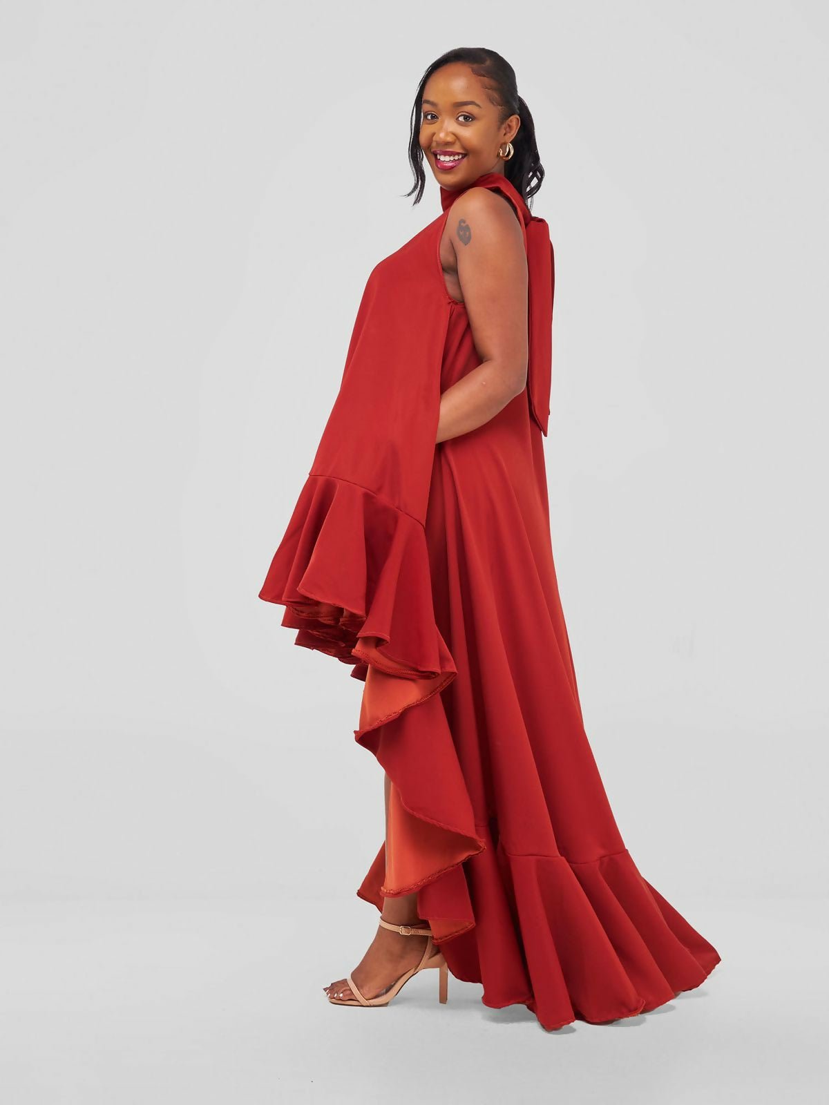 Merli Africa Tafaria Dress - Burnt Orange - Shopzetu