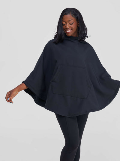 Timyt Urban Wear Thee Hot Shawl/With Hidden Zipper For Effortless Wear - Black