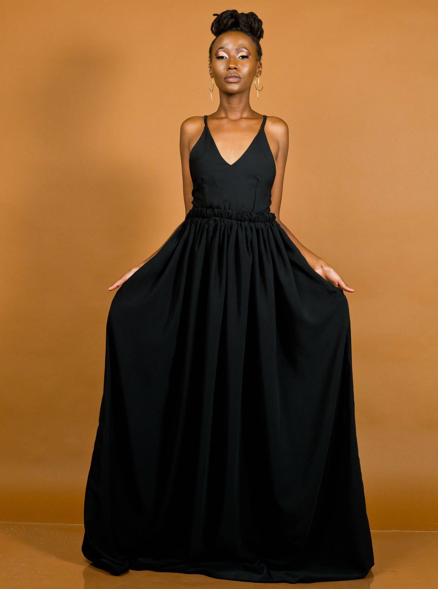 African Yuva Hornet Maxi Dress - Black - Shopzetu