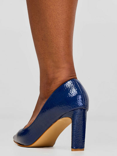 Be Unique All Weather Chunky Heel - Navy Blue