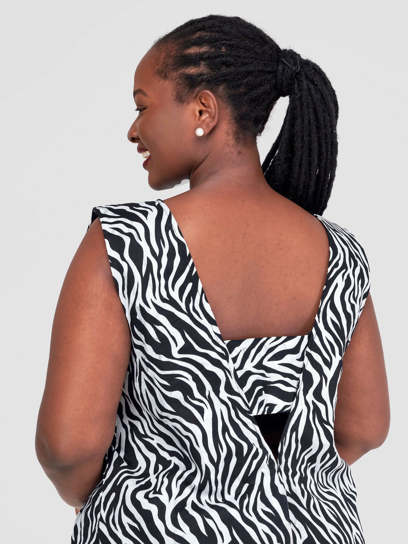 Tayari Fashion House Zebra Dress - Black / White