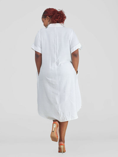 Kaia Shirt Dress - White